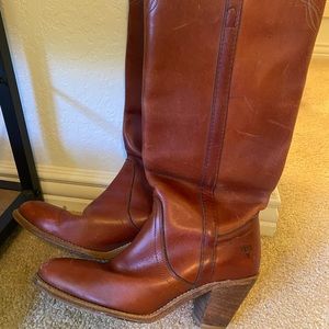 Frye red tall boots
